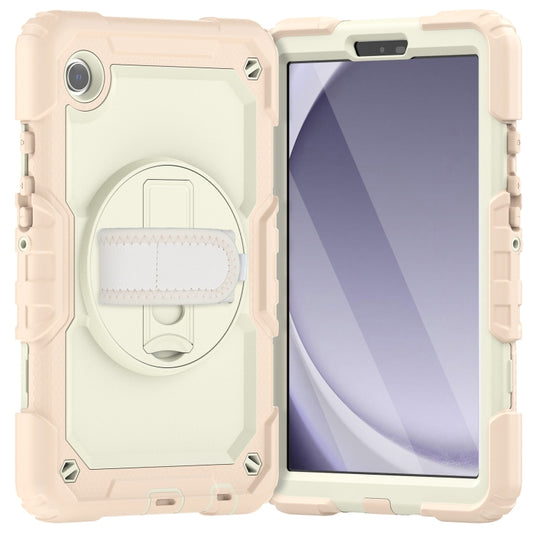 For Samsung Galaxy Tab A9 Silicone + PC Tablet Case with Shoulder Strap(Rose Gold) - Galaxy Tab A9 by buy2fix | Online Shopping UK | buy2fix