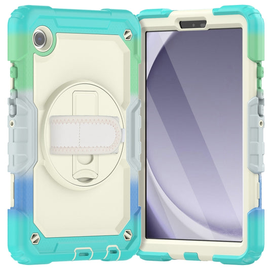 For Samsung Galaxy Tab A9 Silicone + PC Tablet Case with Shoulder Strap(Camouflage Light Blue) - Galaxy Tab A9 by buy2fix | Online Shopping UK | buy2fix