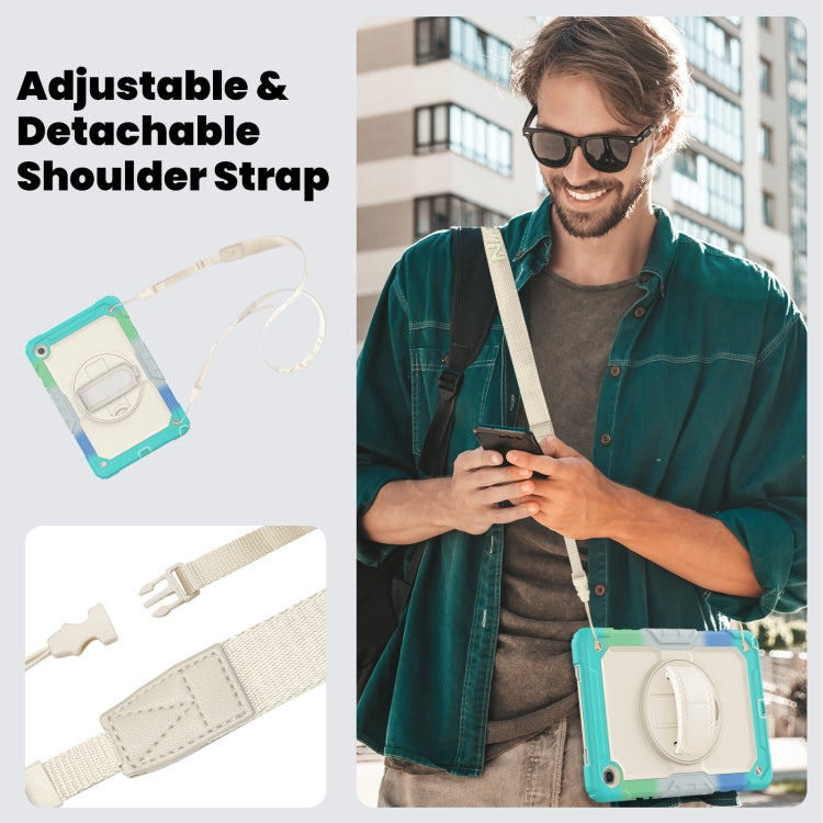 For Samsung Galaxy Tab A9+ Silicone + PC Tablet Case with Shoulder Strap(Camouflage Light Blue) - Galaxy Tab A9+ by buy2fix | Online Shopping UK | buy2fix