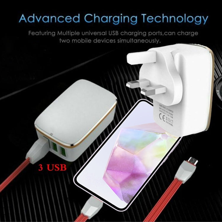 LDNIO A3304 17W 3 USB Interfaces Travel Charger Mobile Phone Charger, US Plug by LDNIO