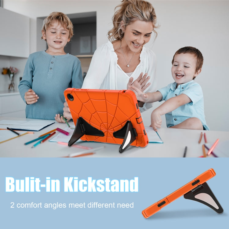 For Samsung Galaxy Tab A11+ / A9+ Spider Silicone Hybrid PC Shockproof Tablet Case(Orange Black) by buy2fix