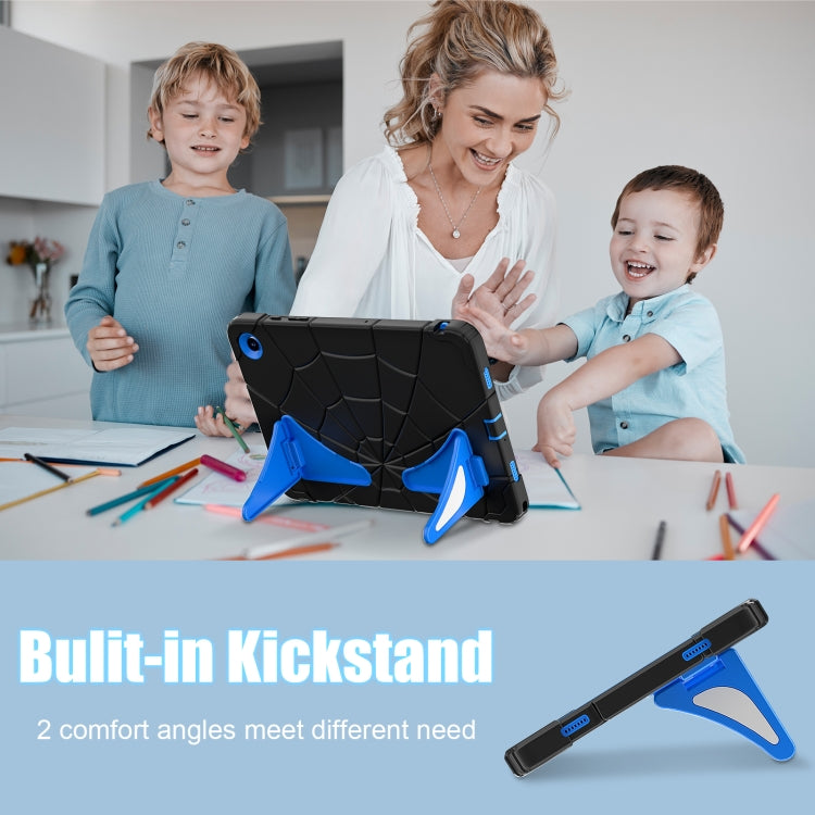 For Samsung Galaxy Tab A11+ / A9+ Spider Silicone Hybrid PC Shockproof Tablet Case(Black Blue) by buy2fix