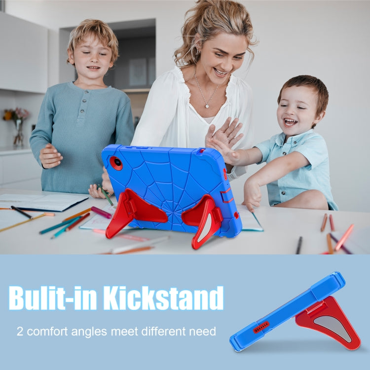 For Samsung Galaxy Tab A9 Spider Silicone Hybrid PC Shockproof Tablet Case(Blue Red) by buy2fix