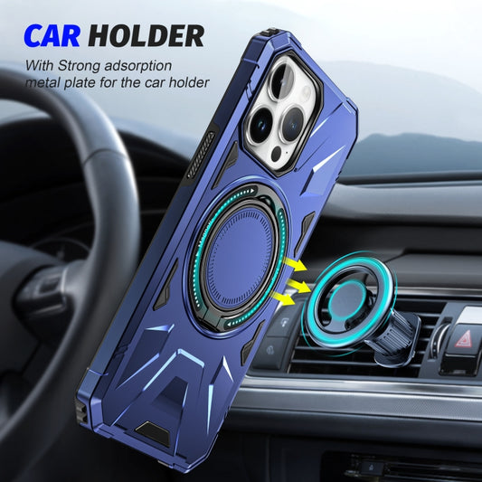 For iPhone 14/13 MagSafe Magnetic Shockproof Phone Case with Ring Holder(Navy Blue) by buy2fix
