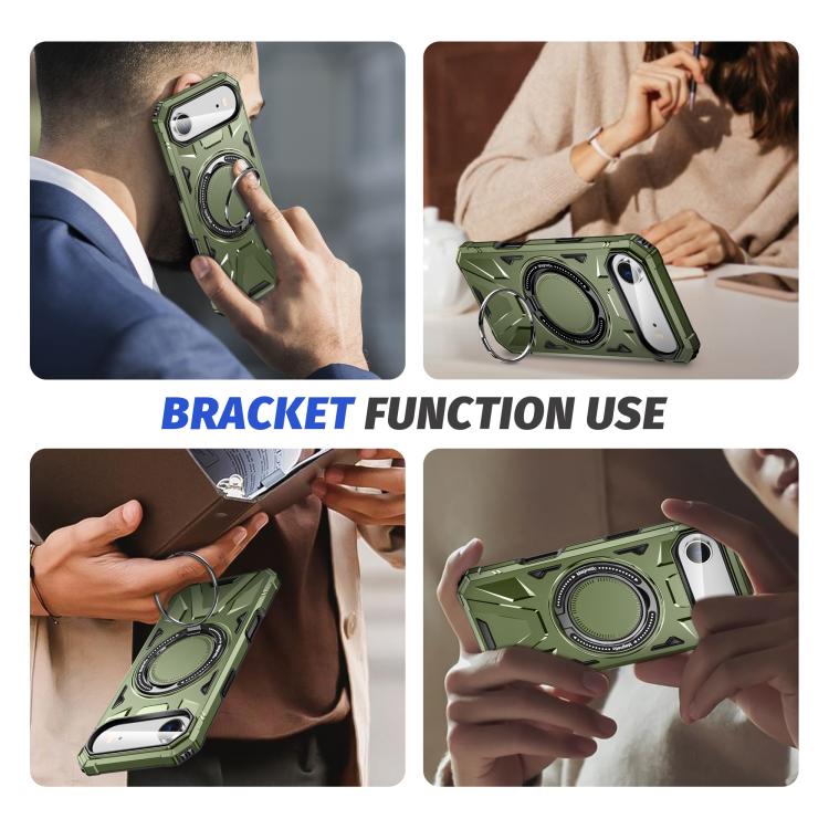 For iPhone Air MagSafe Magnetic Shockproof Phone Case with Ring Holder(Green) - iPhone Air Cases by buy2fix | Online Shopping UK | buy2fix