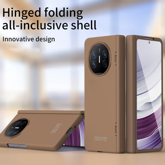 For Huawei Mate X5 Extraordinary Series Hinged Folding Full Coverage Phone Case with Pen Slot & Stylus(Coffee) - Huawei Cases by buy2fix | Online Shopping UK | buy2fix