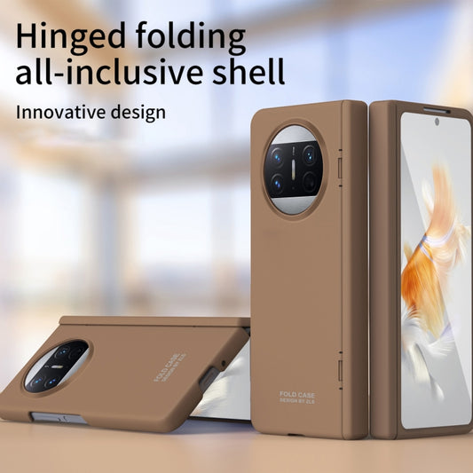 For Huawei Mate X3 Extraordinary Series Hinged Folding Full Coverage Phone Case with Pen Slot & Stylus(Coffee) - Huawei Cases by buy2fix | Online Shopping UK | buy2fix