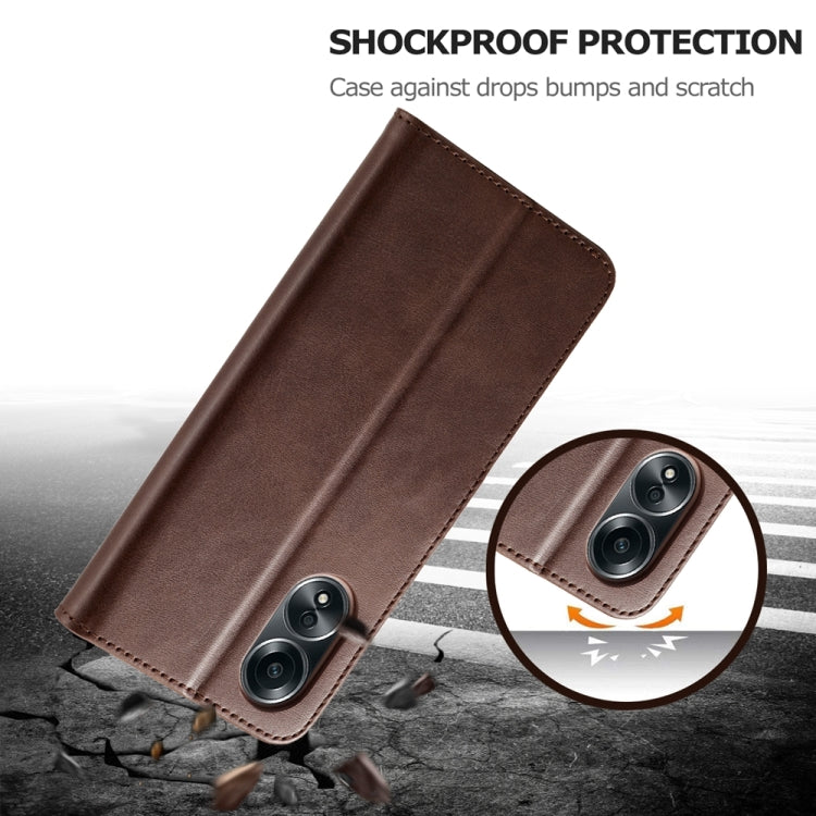 For OPPO Reno8 T 4G LC.IMEEKE Calf Texture Horizontal Flip Leather Case(Brown) by LC.IMEEKE