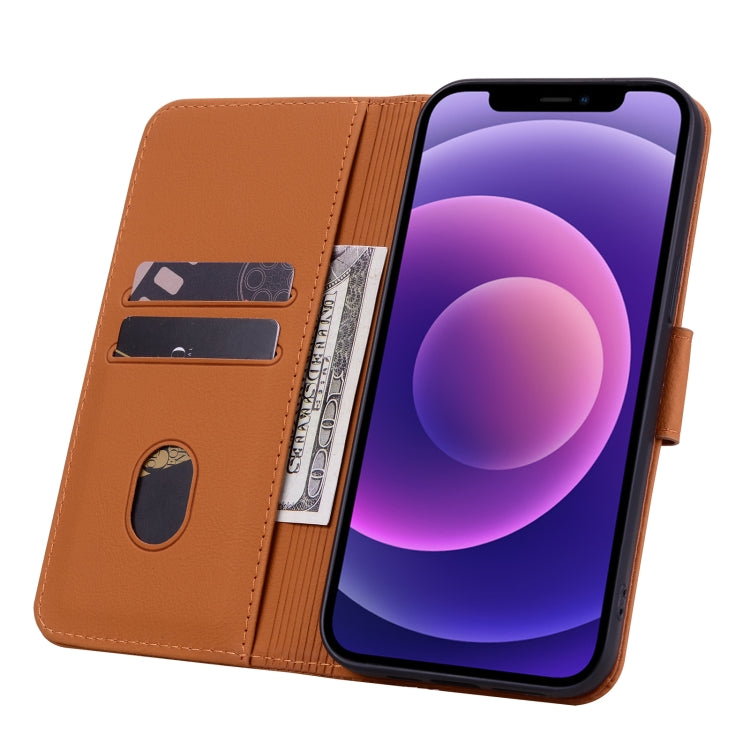 For iPhone 16 Plus Business Diamond Buckle Leather Phone Case with Lanyard(Brown) by buy2fix