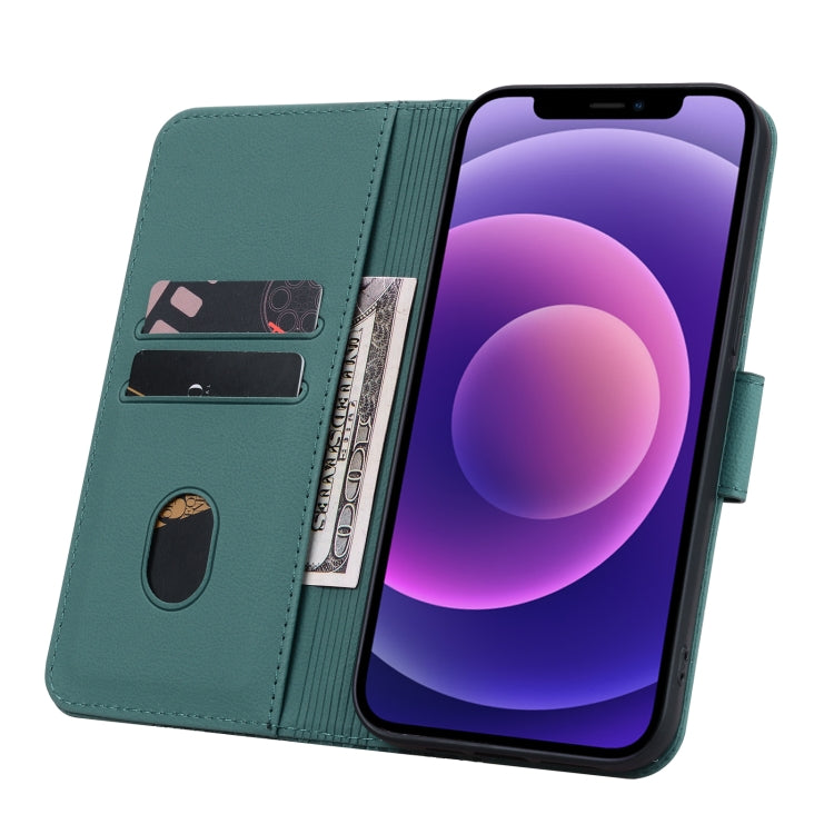 For iPhone 16 Pro Business Diamond Buckle Leather Phone Case with Lanyard(Green) by buy2fix