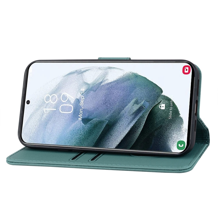 For Samsung Galaxy S22 5G Diamond Buckle Leather Phone Case with Lanyard(Green) by buy2fix