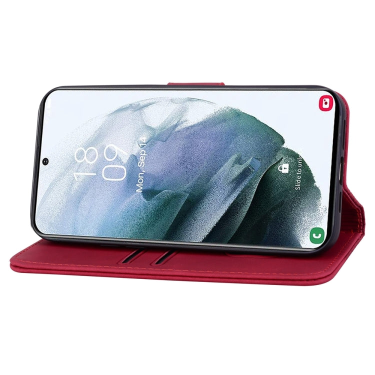 For Samsung Galaxy S22+ 5G Diamond Buckle Leather Phone Case with Lanyard(Wine Red) by buy2fix