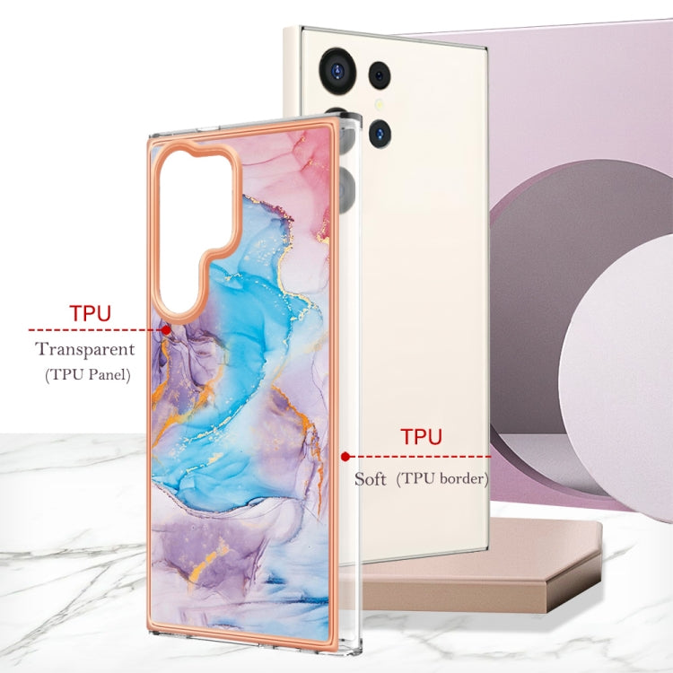 For Samsung Galaxy S24 Ultra 5G Electroplating IMD TPU Phone Case(Blue Marble) by buy2fix