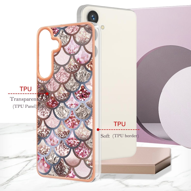 For Samsung Galaxy S24+ 5G Electroplating IMD TPU Phone Case(Pink Scales) by buy2fix