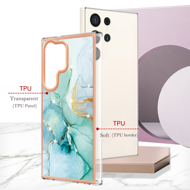 For Samsung Galaxy S24 Ultra 5G Electroplating Marble Dual-side IMD Phone Case(Green 003) by buy2fix