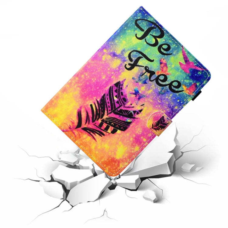 For 8 inch Universal Colored Drawing Stitching Leather Tablet Case(Feather) - 8 inch by buy2fix | Online Shopping UK | buy2fix