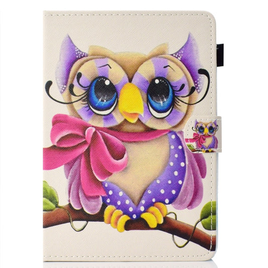 For 8 inch Universal Colored Drawing Stitching Leather Tablet Case(Owl) - 8 inch by buy2fix | Online Shopping UK | buy2fix