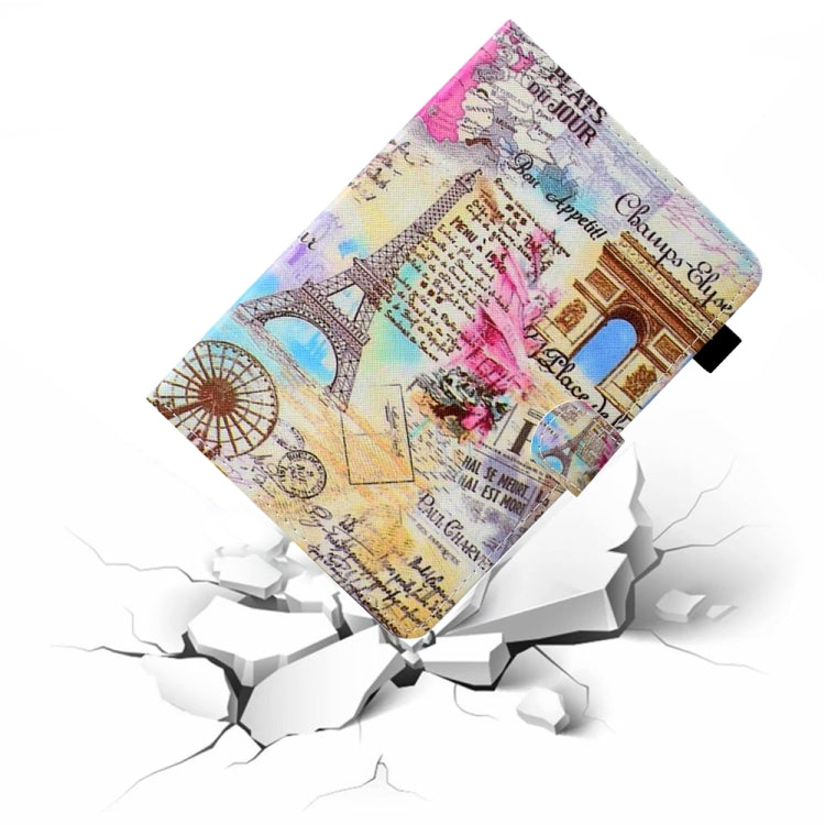 For 8 inch Universal Colored Drawing Stitching Leather Tablet Case(Romantic Paris) - 8 inch by buy2fix | Online Shopping UK | buy2fix