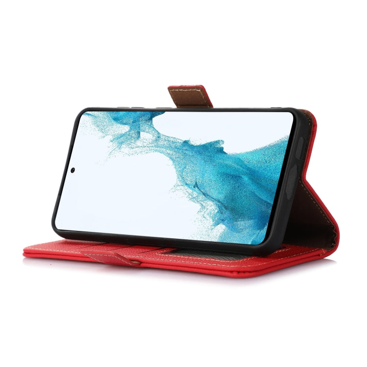 For Google Pixel 9 Pro Side-Magnetic TJ Genuine Leather RFID Phone Case(Red) by buy2fix