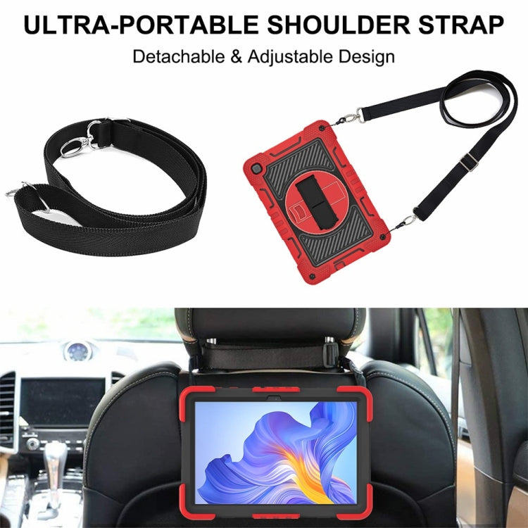 For Honor Pad X8 360 Degree Rotation PC Contrast Silicone Tablet Case(Red + Black) - Honor by buy2fix | Online Shopping UK | buy2fix