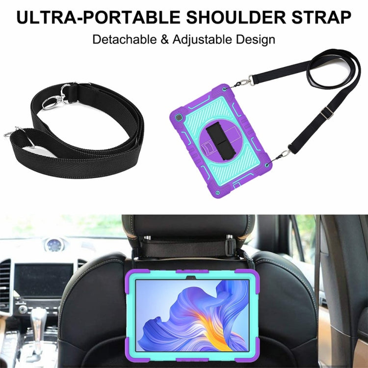 For Honor Pad X8 360 Degree Rotation PC Contrast Silicone Tablet Case(Purple + Mint Green) - Honor by buy2fix | Online Shopping UK | buy2fix