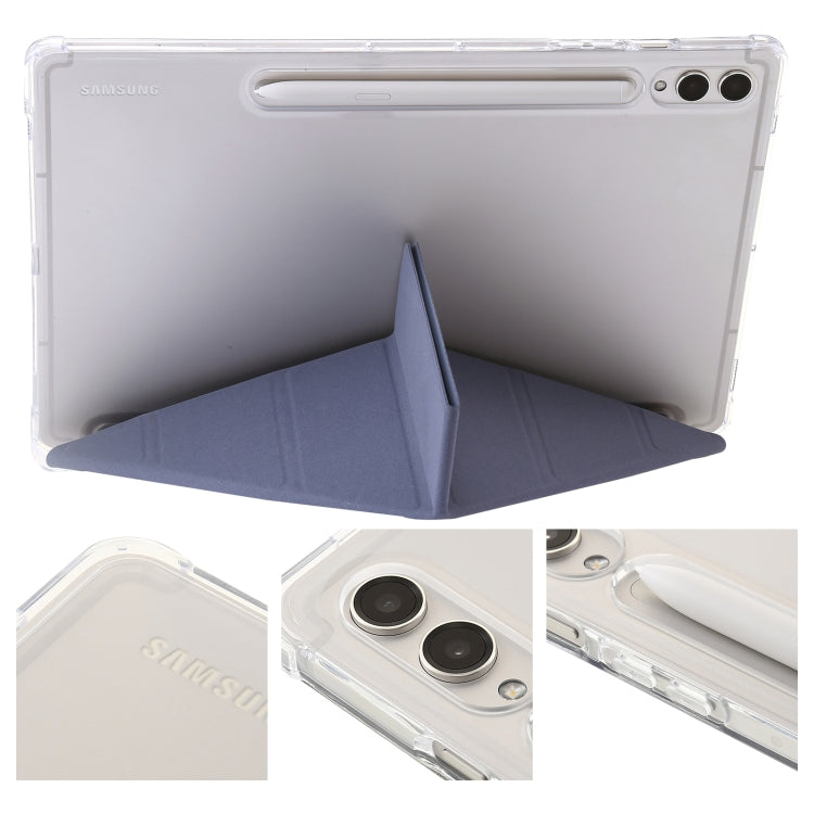 For Samsung Galaxy Tab S9 Clear Acrylic Deformation Leather Tablet Case(Lavender) by buy2fix