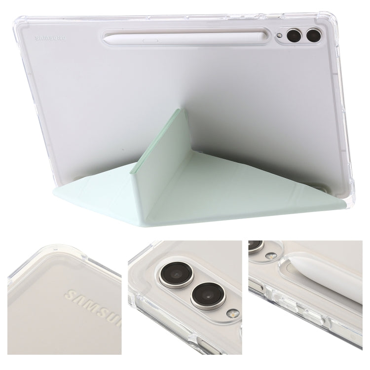 For Samsung Galaxy Tab S9 Clear Acrylic Deformation Leather Tablet Case(Green) by buy2fix