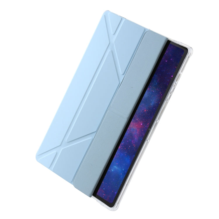 For Samsung Galaxy Tab S9 Clear Acrylic Deformation Leather Tablet Case(Ice Blue) by buy2fix