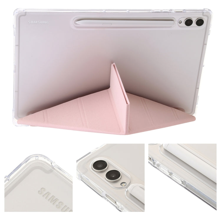 For Samsung Galaxy Tab S10+ / S9+ Clear Acrylic Deformation Leather Tablet Case(Pink) by buy2fix