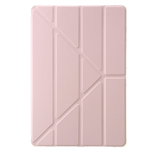 For Samsung Galaxy Tab S10 FE / S9 FE Clear Acrylic Deformation Leather Tablet Case(Pink) by buy2fix