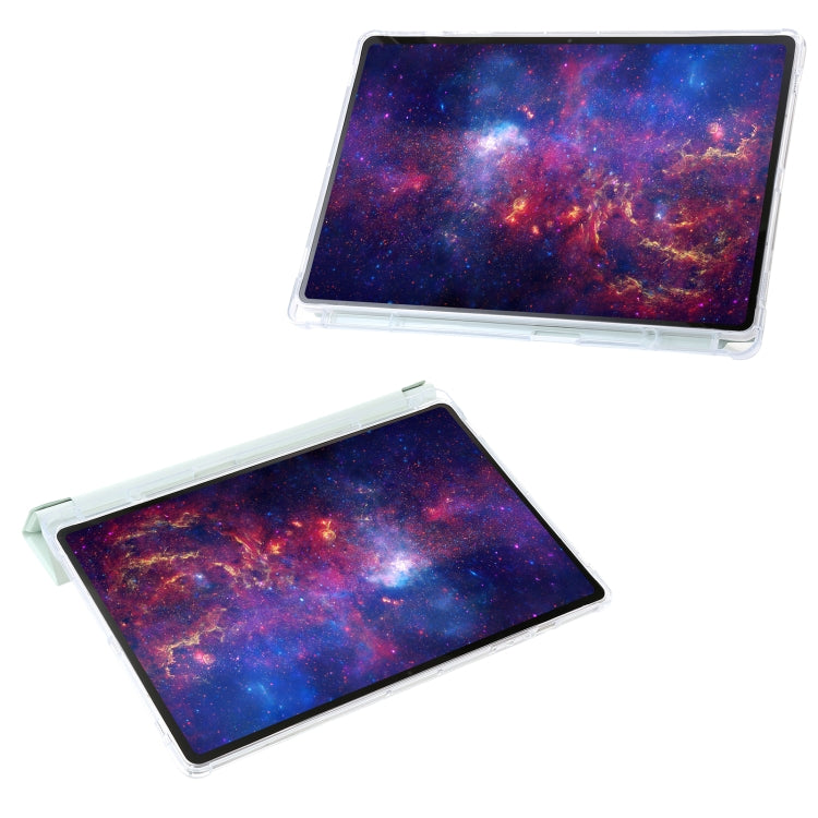 For Samsung Galaxy Tab S9 FE+ Clear Acrylic Deformation Leather Tablet Case(Green) by buy2fix