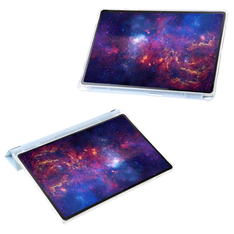 For Samsung Galaxy Tab S9 FE+ Clear Acrylic Deformation Leather Tablet Case(Ice Blue) by buy2fix