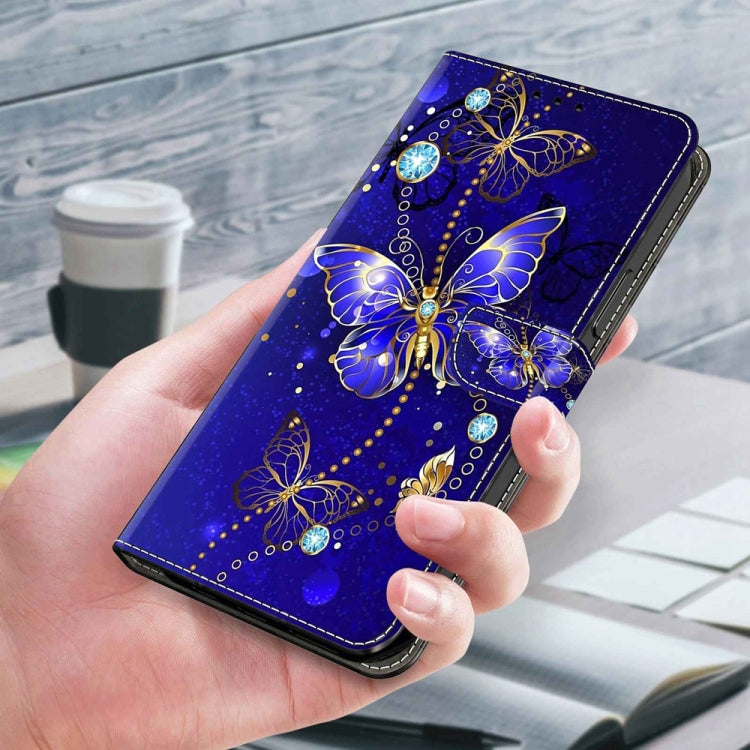 For Motorola Moto G14 Crystal 3D Shockproof Protective Leather Phone Case(Diamond Butterfly) by buy2fix