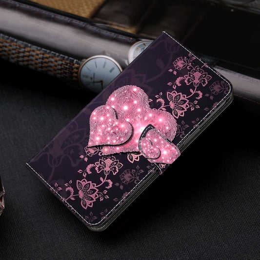 For Motorola Moto G24 Crystal 3D Shockproof Protective Leather Phone Case(Lace Love) by buy2fix