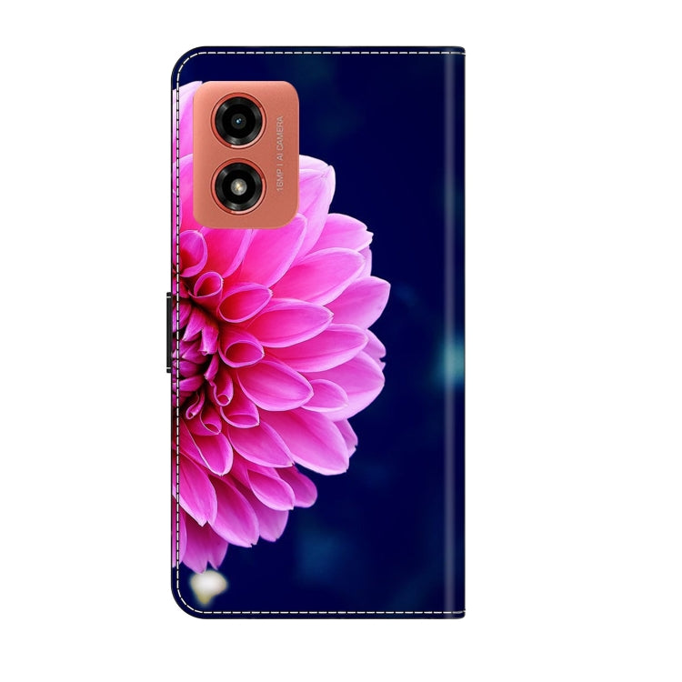 For Motorola Moto G04 Crystal 3D Shockproof Protective Leather Phone Case(Pink Petals) by buy2fix
