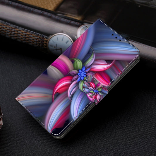 For Motorola Moto G04 Crystal 3D Shockproof Protective Leather Phone Case(Colorful Flower) by buy2fix