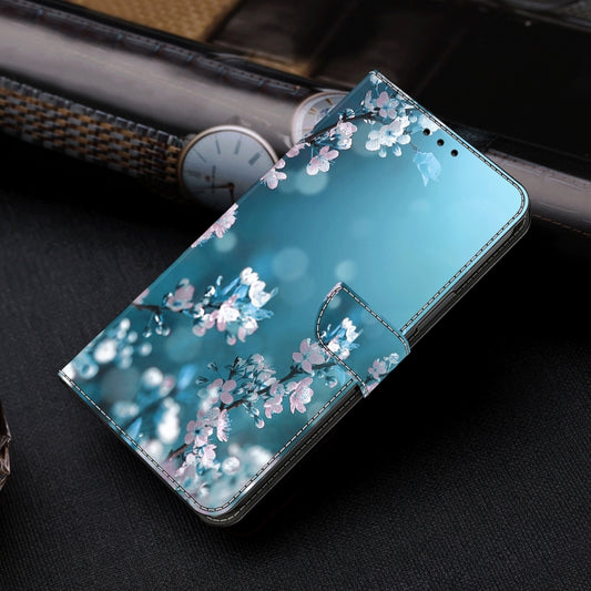 For Motorola Moto G34 Crystal 3D Shockproof Protective Leather Phone Case(Plum Flower) by buy2fix