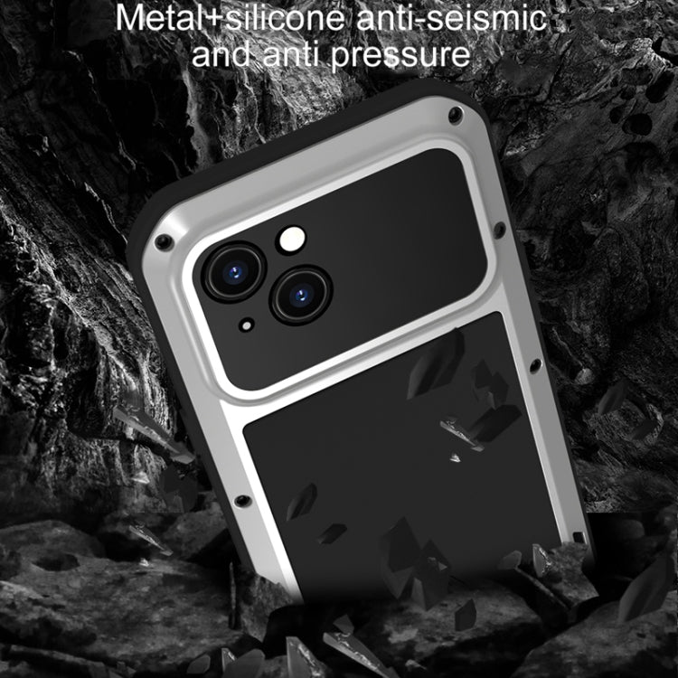 For iPhone 15 Plus LOVE MEI Metal Shockproof Life Waterproof Dustproof Phone Case(Black) by LOVE MEI