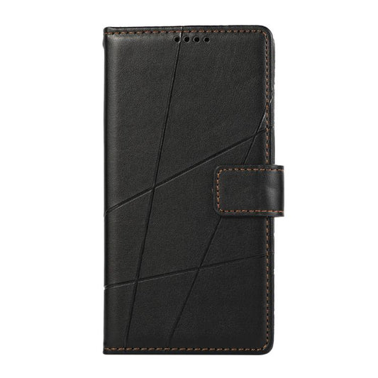 For iPhone Air PU Genuine Leather Texture Embossed Line Phone Case(Black) - iPhone Air Cases by buy2fix | Online Shopping UK | buy2fix