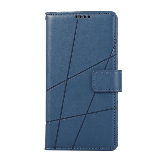 For Samsung Galaxy M55 PU Genuine Leather Texture Embossed Line Phone Case(Blue) by buy2fix
