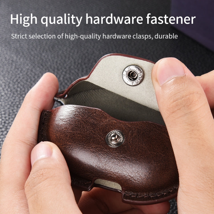 For Huawei FreeClip Business Leather Earphone Protective Case with Hook(Green) by buy2fix