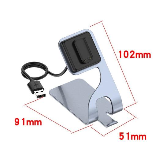 For Fitbit Charge 6 / Luxe Portable Magnetic Metal Charger Holder(Grey) by buy2fix