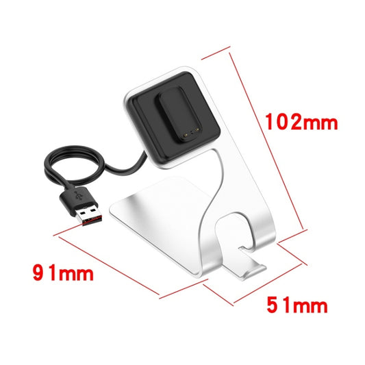 For Fitbit Charge 6 / Luxe Portable Magnetic Metal Charger Holder(Silver) by buy2fix