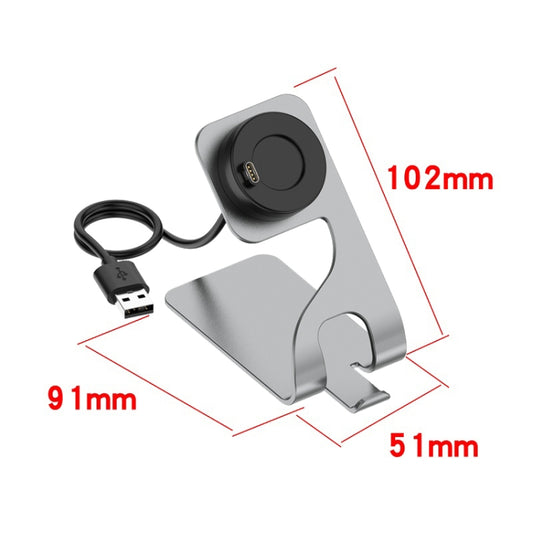 For Venu3 / Venu3S / Vivoactive 5 Portable Magnetic Metal Charger Holder with Data Function(Grey) by buy2fix