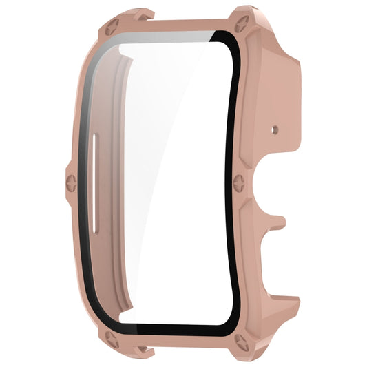 For OPPO Watch 4 Pro PC + Tempered Film Integrated Watch Protective Case(Pink) by buy2fix