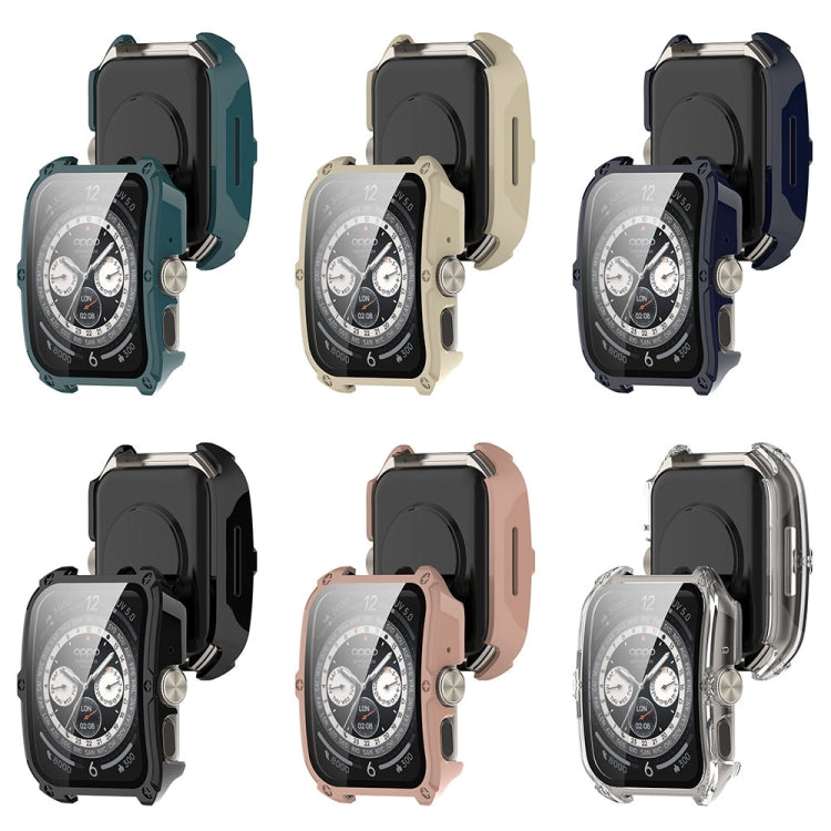 For OPPO Watch 4 Pro PC + Tempered Film Integrated Watch Protective Case(Pink) by buy2fix