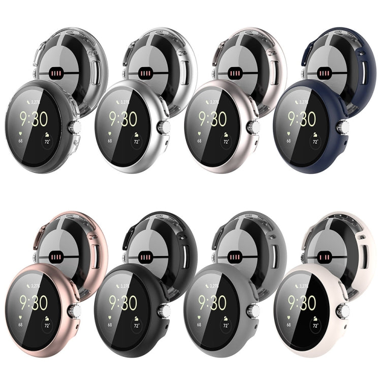 For Google Pixel Watch 2 PC + Tempered Film Integrated Watch Protective Case(Grey) by buy2fix