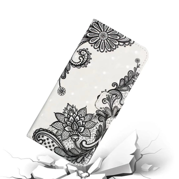 For iPhone 16 Oil Embossed 3D Drawing Leather Phone Case(Lace Flower) by buy2fix