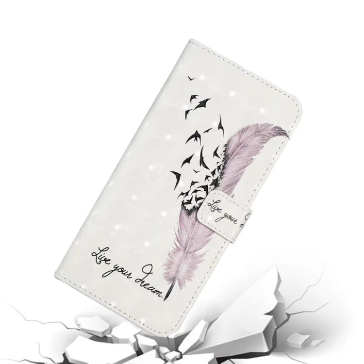 For iPhone 16 Oil Embossed 3D Drawing Leather Phone Case(Feather) by buy2fix