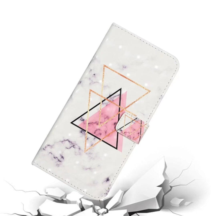 For iPhone 16 Oil Embossed 3D Drawing Leather Phone Case(Triangular Marble) by buy2fix